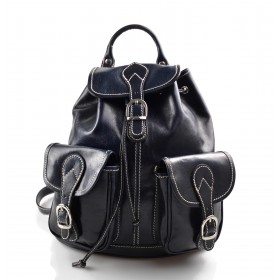 Mochila de piel azul mochila piel mochila hombre mujer mochila de viaje