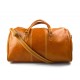 Mens leather duffle bag yellow shoulder bag travel bag luggage weekender carryon cabin bag