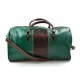 Mens leather duffle bag green brown shoulder bag travel bag luggage weekender carryon cabin bag