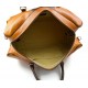 Mens leather duffle bag yellow brown shoulder bag travel bag luggage weekender carryon cabin bag
