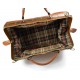 Leather trolley travel bag doctor bag weekender with wheels overnight honey