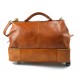 Leather trolley travel bag doctor bag weekender with wheels overnight honey