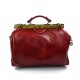 Ladies leather handbag doctor bag handheld shoulder bag red made in Italy genuine leather bag