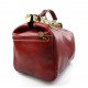 Ladies leather handbag doctor bag handheld shoulder bag red made in Italy genuine leather bag