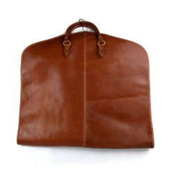 Sac en cuir vêtement cuir de voyage sac fourre-vêtement avec poignées costume sac de vêtement suspendus sac vêtement marron mat