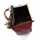 Ladies leather handbag doctor bag handheld shoulder bag red made in Italy genuine leather bag