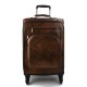Trolley voyage en cuir sac voyage de bagages a main en cuir brun foncè