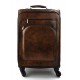 Trolley voyage en cuir sac voyage de bagages a main en cuir brun foncè