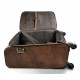 Trolley voyage en cuir sac voyage de bagages a main en cuir brun foncè
