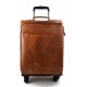 Leather trolley travel bag weekender overnight brown
