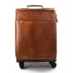 Trolley voyage en cuir sac voyage de bagages a main brun