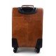 Leather trolley travel bag weekender overnight brown