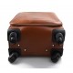 Leather trolley travel bag weekender overnight brown