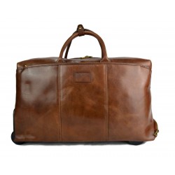 Bolso de viaje marron con ruedas bolso de cuero