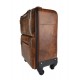 Borsone in pelle borsa viaggio pelle testa moro con ruote e manico borsa cabina bagaglio trolley pelle rigido