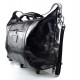 Leather trolley travel bag black leather duffle weekender overnight leather bag