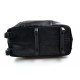 Leather trolley travel bag black leather duffle weekender overnight leather bag