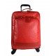Leather trolley red travel bag weekender overnight leather bag with 4 wheels leather cabin luggage airplane bag