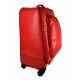Leather trolley red travel bag weekender overnight leather bag with 4 wheels leather cabin luggage airplane bag