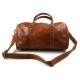 Leather duffle bag genuine leather travel bag overnight plain brown