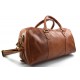 Leather duffle bag genuine leather travel bag overnight plain brown