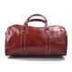Leather duffle bag genuine leather travel bag overnight red