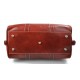 Leather duffle bag genuine leather travel bag overnight red