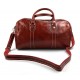 Leather duffle bag genuine leather travel bag overnight red