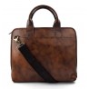 Vintage leather dark brown shoulder bag carry on bag messenger satchel ipad tablet