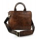Vintage leather dark brown shoulder bag carry on bag messenger satchel ipad tablet