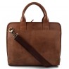 Vintage leather brown shoulder bag carry on bag messenger satchel ipad tablet