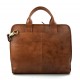 Vintage leather brown shoulder bag carry on bag messenger satchel ipad tablet