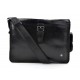 Bolso para tableta de cuero bolso messenger de piel bolso de hombre bolso de mujer piel negro