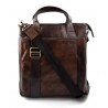 Bolso de hombre piel carpeta de cuero bolso de cartero cartera de piel marron oscuro