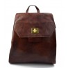 Backpack leather womens travel bag leather weekender sports bag gym bag leather brown