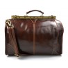 Leather doctor bag mens travel brown womens cabin luggage bag leather shoulder bag