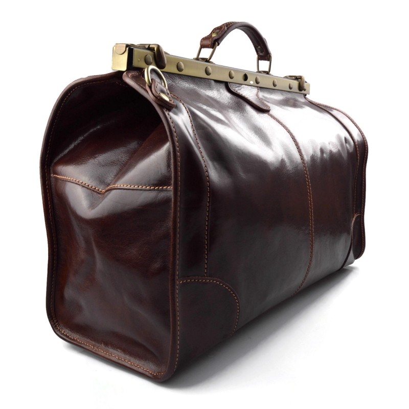 Leather doctor bag mens travel womens luggage leather shoulder bag